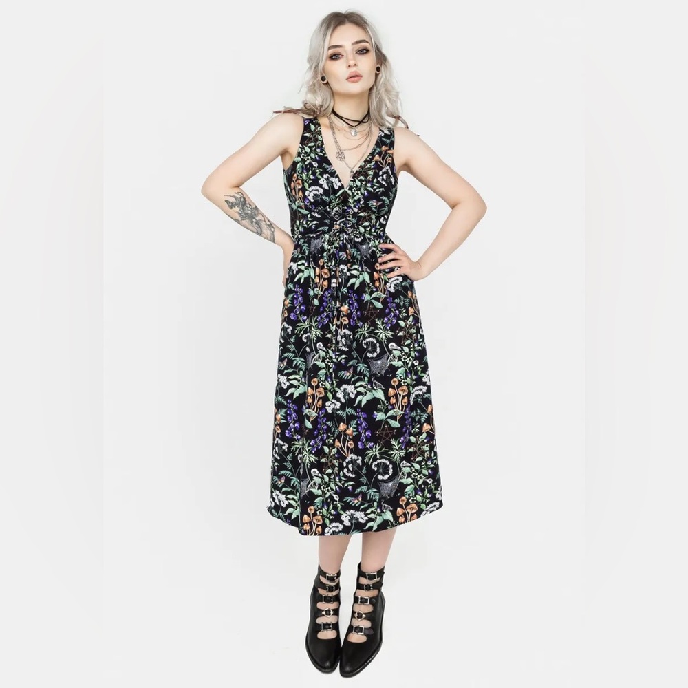 Disturbia Vesna Lace Front Midi Dress US 4 / UK 8
